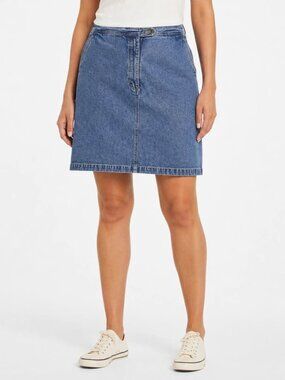 Vintage 90's Butter Mom Medium Wash Denim Chelsea Cambell Jean Skirt [size 14]